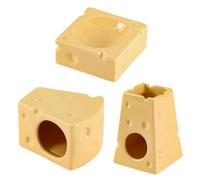 Ceramic Cheese Hamster Water Bottle No Drip Leak Proof Design With For/Dwarf Hamsters Gerbils Drinking&Hideout Habitat Easy Clean Ceramic (Kettle Shelter Food Bowl. ByT118 (D, 20x20x15cm)