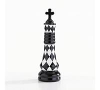 Ceramic Chess Game Decor Figurine With Glossy Checkerboard Pattern And Sturdy Rounded Bottom For Standing On Flat Surfaces Suitable For Modern European Interior, size to 3