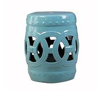 Ceramic Chinese Drum Garden Stool, Glazed Classic Decorative Ceramic Garden Stool Retro, Traditional Outdoor Furnishing for Garden Patio Lawn and Courtyard Home Leisure Layout (B)