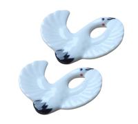 Ceramic Chopstick Holder Pair White Red-Crowned Crane Dining Table