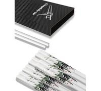 Ceramic Chopsticks 5 Pairs Reusable Dishwasher Safe Great Replacement of Metal Chopsticks and Wooden Chop Sticks, 9.7-Inch (Green Bamboo)