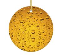 Ceramic Christmas Beer Wallpaper Print Ornaments 2025,Classic Round Hanging Ornaments,Christmas Tree Decorations