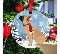 Ceramic Christmas Ornament Brown French Bulldog Christmas Tree Ornament Dog First Christmas Ornament For Christmas Tree Decorations Holiday Home Decor Pendant to Friends