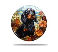 Ceramic Christmas Ornaments, 7.3Cm Autumn Gordon Setter Dog Fall Christmas Decorations Xmas Tree Ornament Hanging Christmas Baubles For Decor Family Holiday