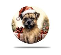 Ceramic Christmas Ornaments, 7.3Cm Border Terrier Dog 3D Christmas Baubles Christmas Tree Decorations Christmas Hanging Decoration For Holiday Decor Family