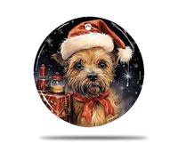 Ceramic Christmas Ornaments, 7.3Cm Border Terrier Dog Vector 3D Xmas Tree Hanging Ornaments Christmas Baubles Christmas Decorations Home