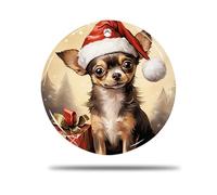 Ceramic Christmas Ornaments, 7.3Cm Chihuahua Dog Pattern 3D Bauble Christmas Decorations Christmas Tree Pendant For Gift Party Holiday