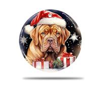 Ceramic Christmas Ornaments, 7.3Cm Dogue De Bordeaux Dog Pattern 3D Xmas Tree Bauble Xmas Tree Ornament Hanging Christmas Tree Decorations For Indoor Party Home