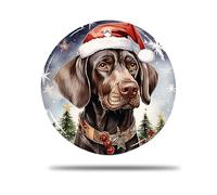 Ceramic Christmas Ornaments, 7.3Cm German Shorthaired Pointer Dog 3D Christmas Tree Decorations Hanging Decorations Tree Decorations For Indoor Party Holiday