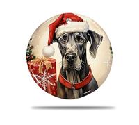 Ceramic Christmas Ornaments, 7.3Cm Great Dane Dog Pattern 3D Hanging Decorations Christmas Baubles Tree Decorations For Party Indoor Home