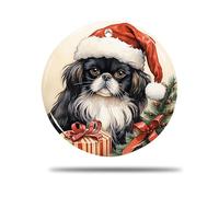Ceramic Christmas Ornaments, 7.3Cm Japanese Chin Dog Pattern 3D Hanging Decorations Ceramics Ornaments Ceramics Christmas Tree Decorations For Family Party Indoor