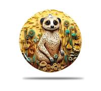 Ceramic Christmas Ornaments, 7.3Cm Meerkat In Tree 3D Xmas Tree Bauble Ceramics Ornaments Xmas Tree Hanging Ornaments Decor