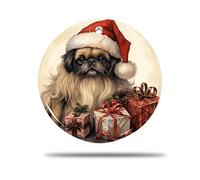 Ceramic Christmas Ornaments, 7.3Cm Pekingese Dog Vector 3D Xmas Tree Bauble Christmas Tree Pendant Tree Decorations Party