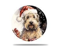 Ceramic Christmas Ornaments, 7.3Cm Soft Coated Wheaten Terrier 3D Tree Decorations Xmas Tree Bauble Ceramic Hanging For Indoor Party Home