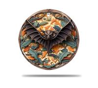 Ceramic Christmas Ornaments, 7.3Cm Wood Carving Of A Bat In Tree 3D Xmas Tree Ornament Hanging Xmas Tree Bauble Hanging Decorations For Indoor Party Family