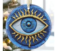 Ceramic Christmas Ornaments, Christmas Tree Ornaments, Heirloom Keepsake, Gift Exchange, Gift Idea, Bauble Present - Greek Evil Eye (evil eyes)