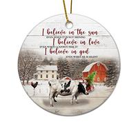 Ceramic Christmas Ornaments Farm Animals I Believe In The Sun Even When It Is Not Shining Christmas Pendants Home Decor With Rope Keepsake