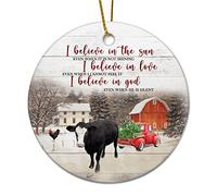 Ceramic Christmas Ornaments Farm Animals I Believe In The Sun Even When It Is Not Shining Christmas Pendants Personalized Home Decor Keepsake