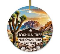 Ceramic Christmas Ornaments, Joshua Tree National Park Christmas Decorations Xmas Tree Ornament Hanging With Lanyard 7.3Cm