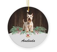 Ceramic Christmas Ornaments With Lanyard Wheaten Scottish Terrier Dog Christmas Decorations Tree Decorations 7.3Cm