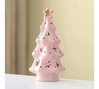 Ceramic Christmas Tree Night Light Festive Illuminated Star for Decoration Cute Starry Lamp Perfect & Cozy Clarinet Ornament (A, 18x9x9)
