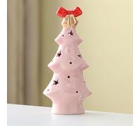 Ceramic Christmas Tree Night Light Festive Illuminated Star for Decoration Cute Starry Lamp Perfect & Cozy Clarinet Ornament (B, 19x9x9)