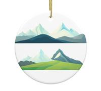 Ceramic Christmas Tree Ornaments – A corner of snow mountain Print Xmas Decor for Home, Party Use – Perfect for Holiday, New Year