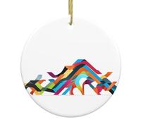 Ceramic Christmas Tree Ornaments â€“ Art Ribbon Hill Print Xmas Decor for Home, Party Use â€“ Perfect for Holiday, New Year