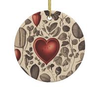 Ceramic Christmas Tree Ornaments â€“ Butterflies around heart Print Xmas Decor for Home, Party Use â€“ Perfect for Holiday, New Year