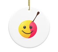 Ceramic Christmas Tree Ornaments – Smiley Face Shaker Cup Print Xmas Decor for Home, Party Use – Perfect for Holiday, New Year