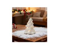 Ceramic Christmas Village Houses, LED Lighted Porcelain White Small House and Xmas Tree Tabletop Figurines,Lighted Ceramic Christmas Figurines,for Tabletop Mantel Shelf Fireplace Winter Holiday Decor
