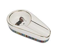 Ceramic Cigar Ashtray Single Cigar Holder Round Ash Slot Tobacco Cigarette Ashtray Cigar Gadgets,WhiteHorse