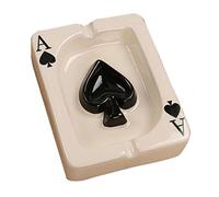 Ceramic Cigarette Ashtray, Tabletop Smoking Ashtray Modern Ashtrays Poker Cigar Ashtray for Outdoor Indoor Desktop (Spades A), Ash Trays
