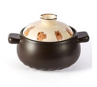 Ceramic Clay Pot with Lid, High-Temperature Resistant Casserole Pot for Soup, Stew, Clay Pot Rice Cooker, Terracotta Pot for Home Kitchen Daily Meals Cooking (2.5L)