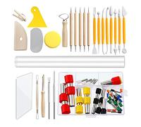 Ceramic Clay Sculpting Kit 65Pcs Double Sided Modeling Smoothing Set With For Doll Brush And Drill Pen Ceramic Tools