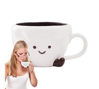Ceramic Cloud Tea Cup, Funny Face Coffee Cups, 450 ml Valentine's Day Mug Anime Cup for Women - Ceramic Cartoon Anime Expression Tableware, Drinking Representations for Latte Tea Milk Home