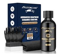 Ceramic Coating Car Nano Graphene Coating Car Liquid Glass Car Coating 10 Years of Long Lasting Protection, High Gloss, Super Hydrophobic, Anti Scratch, Anti Chemical Stain Etching (70ML-20H)