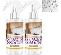 Ceramic Coating Spray for Stainless Steel Appliances, Stainless Steel Cleaner Grime Stains, Hydrophobic Resistant Protection for Kitchen Bath, Sinks, Countertops, Glass Tile Surfaces (2Pcs)