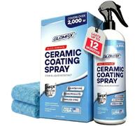 Ceramic Coating Spray Kit -(16 oz) Ceramic Spray - Shine, Seal & Protect Stainless Steal, Glass, Kitchen & Bath Surfaces - Extremely Hydrophobic - Includes 2 Micro Fiber Towels, Repels Stains & Grime