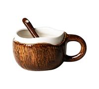 Ceramic Coconut Shaped Mug for Coffee Milk Smoothie Breakfast and Afternoon Tea Perfect for Living Room and Bedroom Use Tgz517 (White, 13cm)