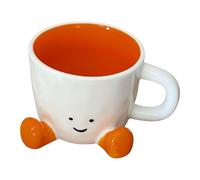 Ceramic Coffee Cup - Charming Cute Mug, Decorative Tea and Milk, Glazed Pottery Drinkwares for Hot or Cold Beverages, Aesthetic Handmade Container with Handle | Table Drink Cup for Cocoa Water Latte