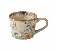 Ceramic Coffee Cup, Floral Pattern Antique Style Mug,Heat-Resistant Water Cup,for Cappuccino, Latte, Espresso