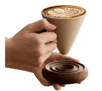 Ceramic Coffee Cup, Tapered Retro Mug, 250ml Hot Coffee Cups with Heat Resistant Material, Tapered Stylish Drinkware with Comfortable Handle, Cute Coffees Cup for Family Friends Birthdays Home