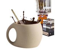 Ceramic Coffee Cups | Reusable Drinking Cups With Spoon, Reusable Consumption Heavy Duty, Travel Portable Water Tea Cup For Office, Workplace