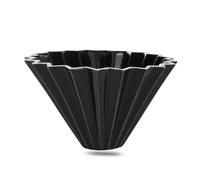 Ceramic Coffee Filter, Origami Cone Style Pour Over Coffee Dripper Reusable Hand Brewed Coffee Filter for Home Cafe(Black,2-4Cups)