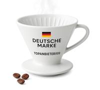 Ceramic Coffee Filter Size 4, Hand Filter White, Pour Over, Hand Coffee Filter, Filter Holder, Reusable, Filter Attachment for 2 Cups, Manual Coffee Maker, Coffee Brewer, Filter Holder for Paper