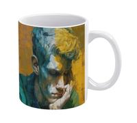 Ceramic Coffee Mug, 11oz Sturdy Mug with Printed Design A Man of Contemplation, Gift Idea for Men, Women, Mom, Dad, Anniversary, Wedding, Perfect for Home Or Office