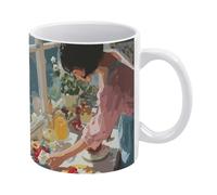 Ceramic Coffee Mug, 11oz Sturdy Mug with Printed Design Afternoon Sweet Talk, Gift Idea for Men, Women, Mom, Dad, Anniversary, Wedding, Perfect for Home Or Office