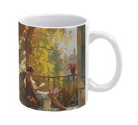 Ceramic Coffee Mug, 11oz Sturdy Mug with Printed Design Lace and Stillness, Gift Idea for Men, Women, Mom, Dad, Anniversary, Wedding, Perfect for Home Or Office