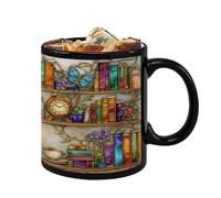 Ceramic Coffee Mug, 350 ml Cat Motif Mug - Ceramic Water Cup for Book Lovers - for Home, College Dorm, Hotel, Apartment, Authors, Reading Enthusiasts, Tea, Milk,